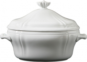 Ginori Antico Doccia White Oval Tureen w/ Lid - 135 oz